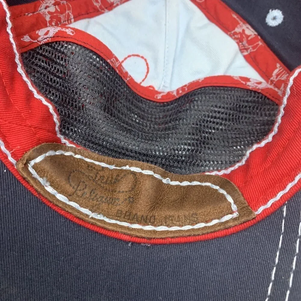 Vintage True Religion Sun Rays Leather Strapback Rare‎ Distressed Baseball Hat